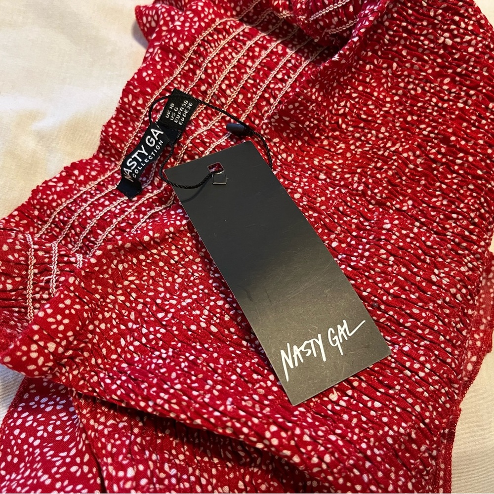 Nasty Gal Red Floral Skirt